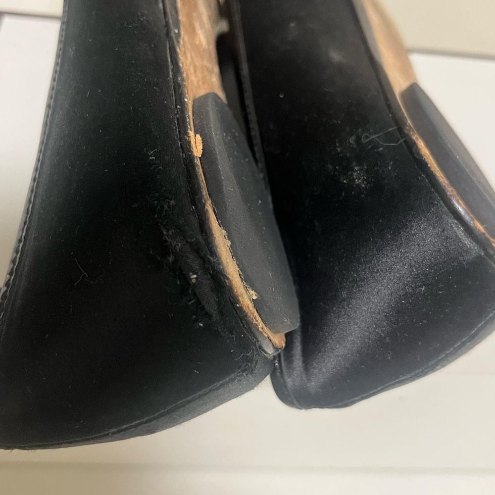 Coach Black Satin Angelika Flats size 8M - Picture 4 of 5